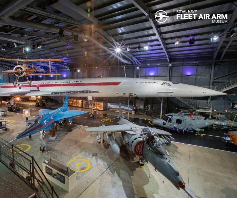 Aircraft on display at the Fleet Air Arm Museum