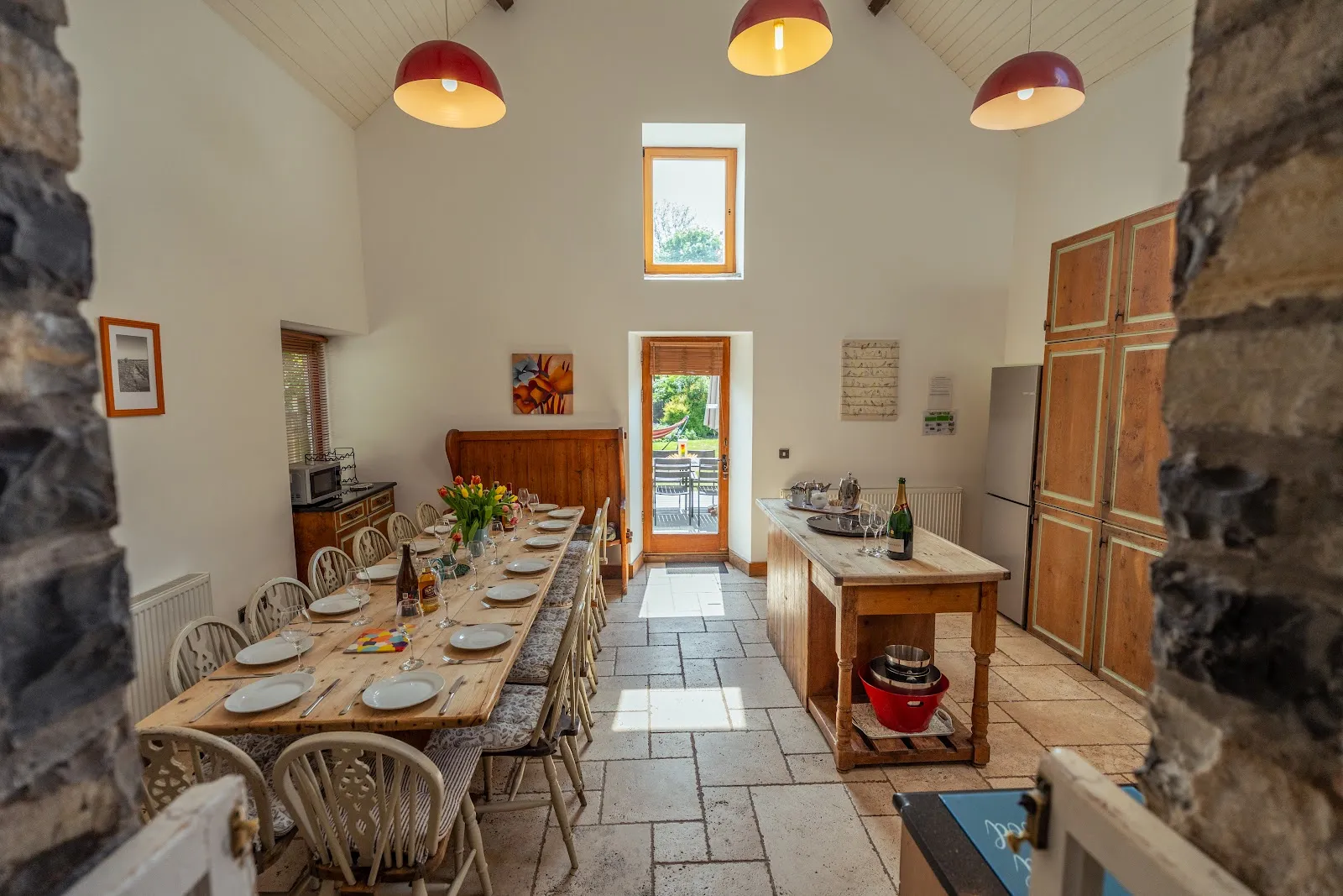 The dining area at The Threshing Barn: indoor dining at The Threshing Barn, seats 18
