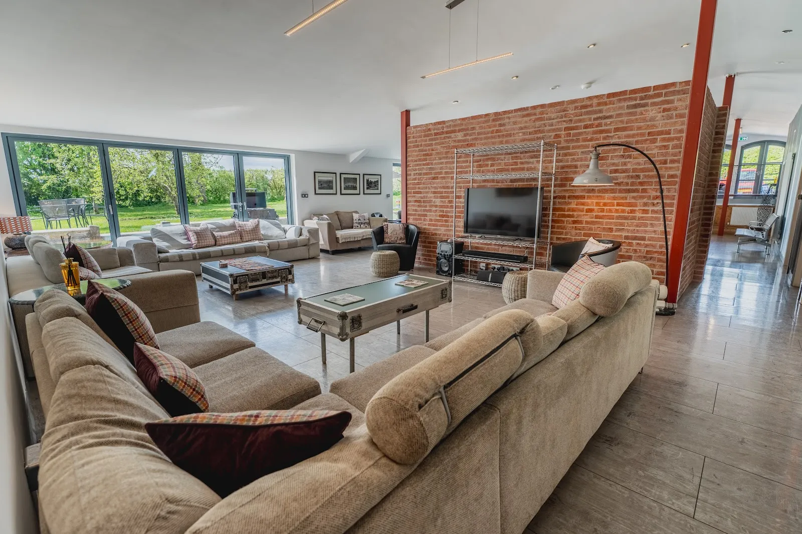 The lounge at The Pictureworks, with space for the whole group to relax together